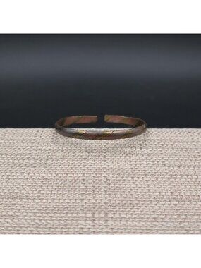 7 Inch Handmade Duo-Metal Spiral Cuff Bracelet, Twisted Copper Brass Silver Bang